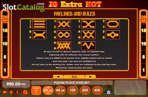 Οθόνη8. 20 Extra Hot Κουλοχέρης 