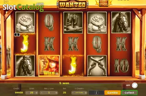 Οθόνη3. Wanted (Five Men Games) Κουλοχέρης