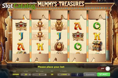 Οθόνη2. Mummy's Treasures (Five Men Games) Κουλοχέρης