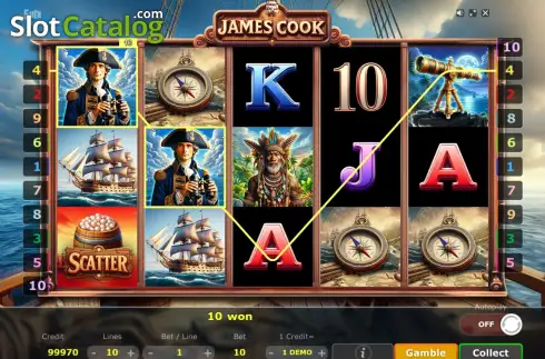 Οθόνη3. James Cook (Five Men Games) Κουλοχέρης