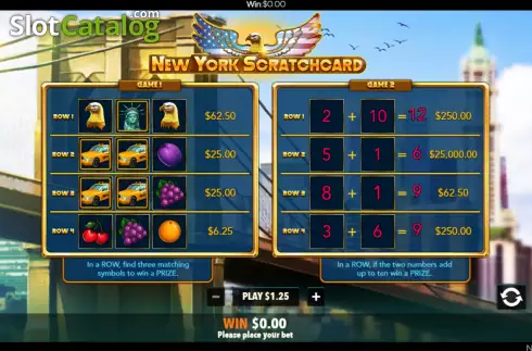 Οθόνη5. New York Scratchcard Κουλοχέρης 