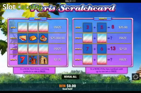 Οθόνη4. Paris Scratchcard Κουλοχέρης 