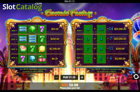 Οθόνη5. Emerald Fantasy Scratch Card Κουλοχέρης