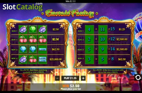 Οθόνη6. Emerald Fantasy Scratch Card Κουλοχέρης