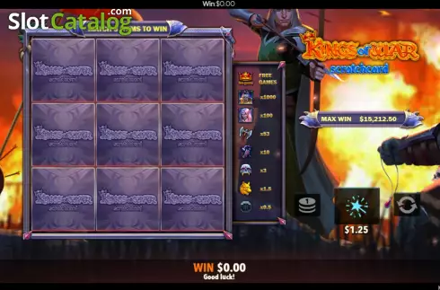 Οθόνη4. Kings of War Scratch Card Κουλοχέρης