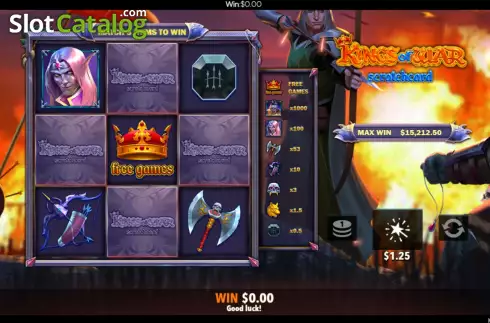 Οθόνη5. Kings of War Scratch Card Κουλοχέρης
