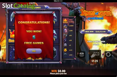 Οθόνη9. Kings of War Scratch Card Κουλοχέρης