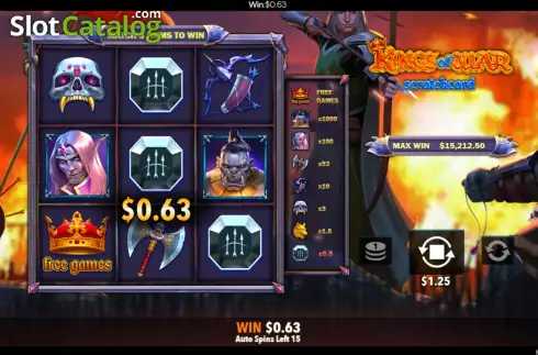 Οθόνη7. Kings of War Scratch Card Κουλοχέρης
