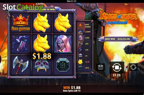 Οθόνη8. Kings of War Scratch Card Κουλοχέρης