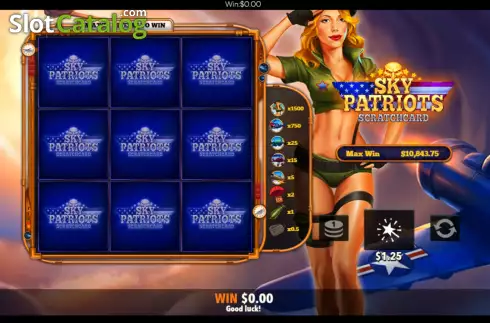 Οθόνη4. Sky Patriots Scratchcard Κουλοχέρης