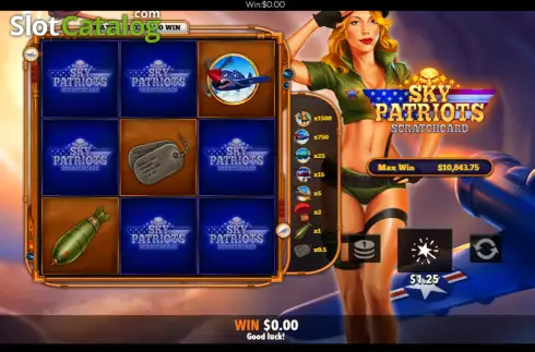 Οθόνη5. Sky Patriots Scratchcard Κουλοχέρης