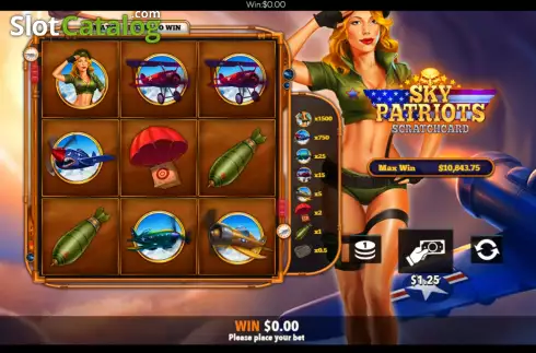 Οθόνη6. Sky Patriots Scratchcard Κουλοχέρης