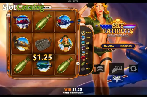 Οθόνη7. Sky Patriots Scratchcard Κουλοχέρης