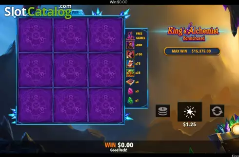 Οθόνη5. King's Alchemist Scratch Card Κουλοχέρης