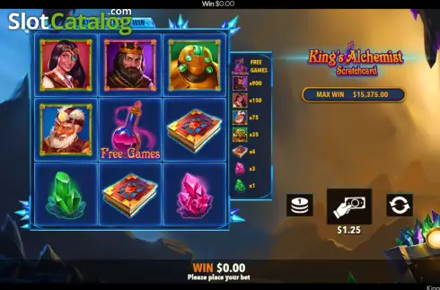 Οθόνη7. King's Alchemist Scratch Card Κουλοχέρης