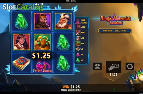 Οθόνη8. King's Alchemist Scratch Card Κουλοχέρης
