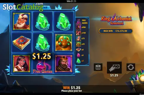 Οθόνη9. King's Alchemist Scratch Card Κουλοχέρης