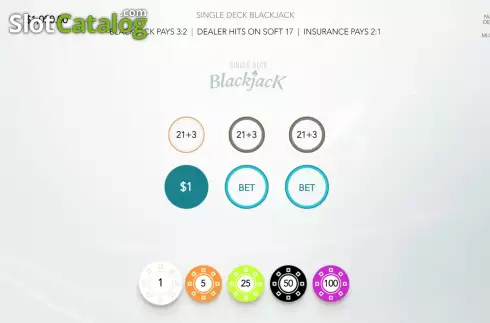 Οθόνη4. Single Deck Blackjack (Flipluck) Κουλοχέρης