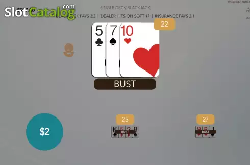 Οθόνη7. Single Deck Blackjack (Flipluck) Κουλοχέρης