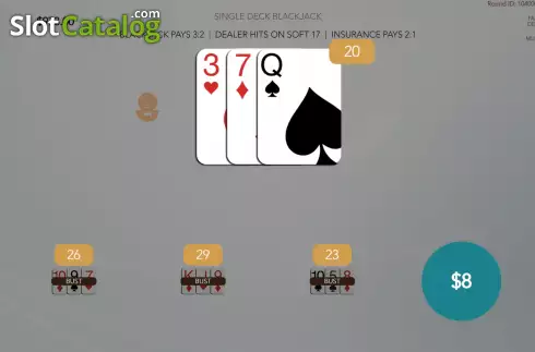 Οθόνη8. Single Deck Blackjack (Flipluck) Κουλοχέρης