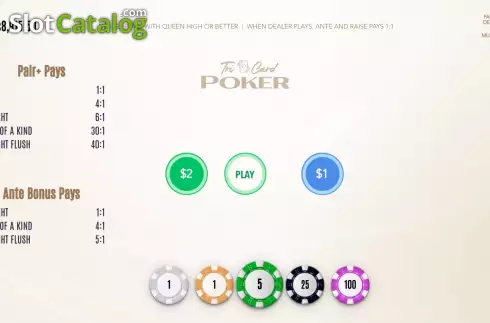 Οθόνη2. Three Card Poker (Flipluck) Κουλοχέρης