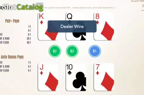 Οθόνη3. Three Card Poker (Flipluck) Κουλοχέρης