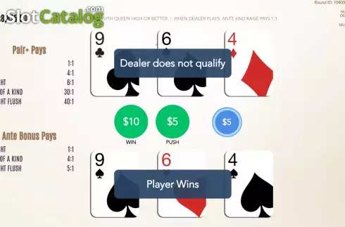 Οθόνη4. Three Card Poker (Flipluck) Κουλοχέρης
