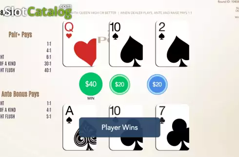 Οθόνη5. Three Card Poker (Flipluck) Κουλοχέρης
