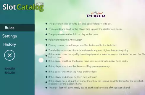 Οθόνη6. Three Card Poker (Flipluck) Κουλοχέρης