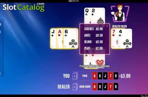 Οθόνη9. Big Rollover Poker Hold'em Κουλοχέρης