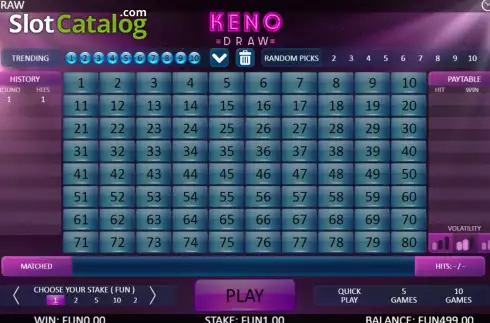 Οθόνη6. Keno Draw (Flipluck) Κουλοχέρης