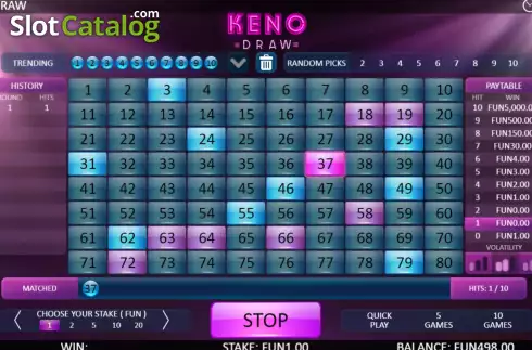 Οθόνη8. Keno Draw (Flipluck) Κουλοχέρης