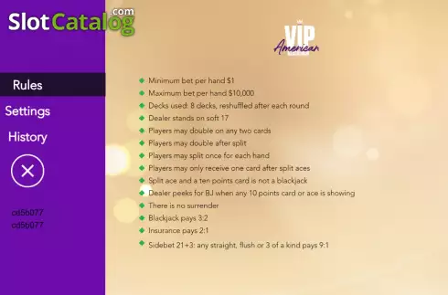 Οθόνη9. VIP American Blackjack (Flipluck) Κουλοχέρης