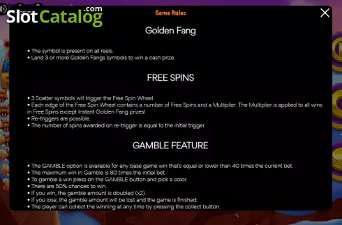 Οθόνη7. Golden Fangs Κουλοχέρης