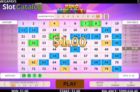 Οθόνη5. Keno Megapays Κουλοχέρης