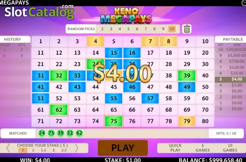 Οθόνη6. Keno Megapays Κουλοχέρης