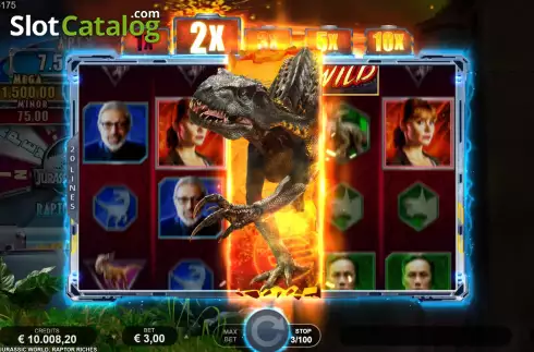 Οθόνη6. Jurassic World Raptor Riches Κουλοχέρης