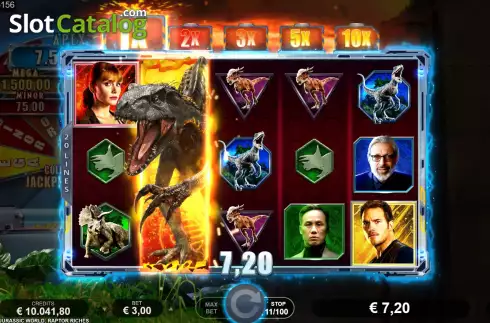 Οθόνη7. Jurassic World Raptor Riches Κουλοχέρης