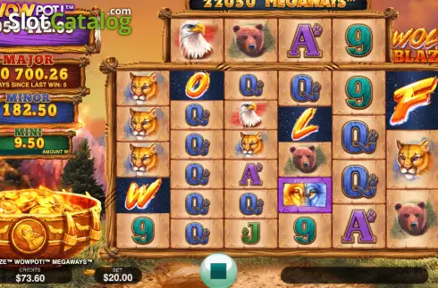 Οθόνη5. Wolf Blaze WOWPOT! Megaways Κουλοχέρης