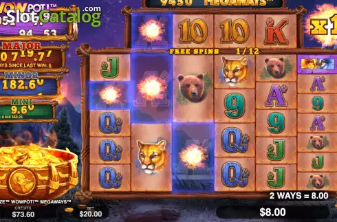 Οθόνη7. Wolf Blaze WOWPOT! Megaways Κουλοχέρης