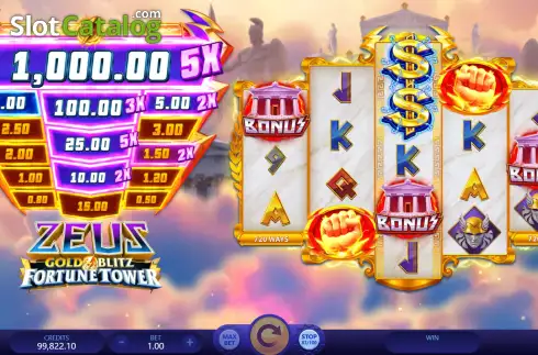 Οθόνη9. Zeus Gold Blitz Fortune Tower Κουλοχέρης