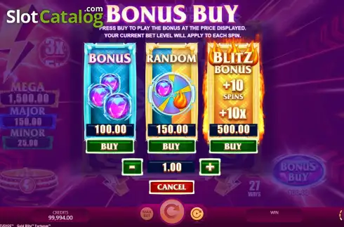 Οθόνη6. Gold Blitz Fortunes Κουλοχέρης