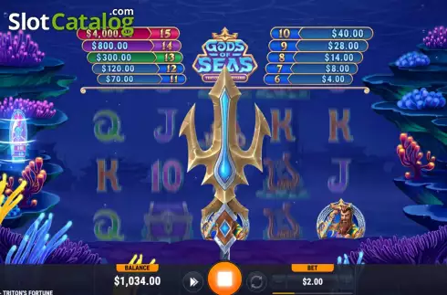 Οθόνη5. Gods of Seas Triton's Fortune Κουλοχέρης