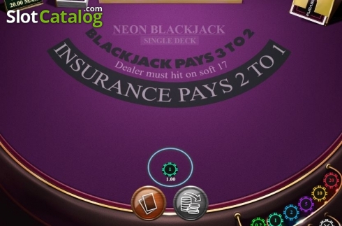 Οθόνη3. Neon Blackjack Single Deck Κουλοχέρης