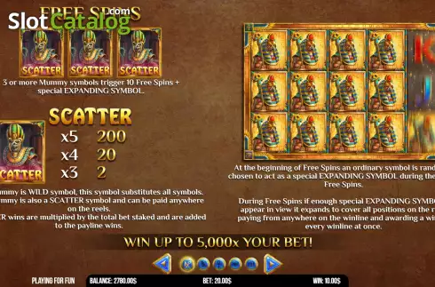 Οθόνη5. The Mummy Win Hunters Κουλοχέρης