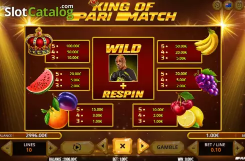 Οθόνη6. King of Parimatch Κουλοχέρης