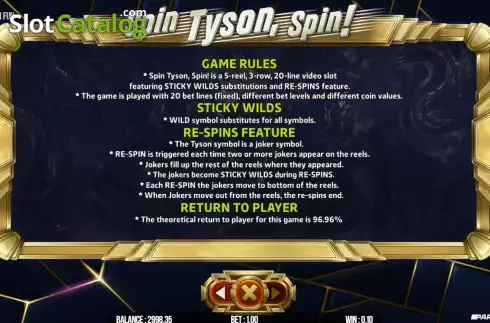 Οθόνη9. Spin Tyson, Spin! Κουλοχέρης