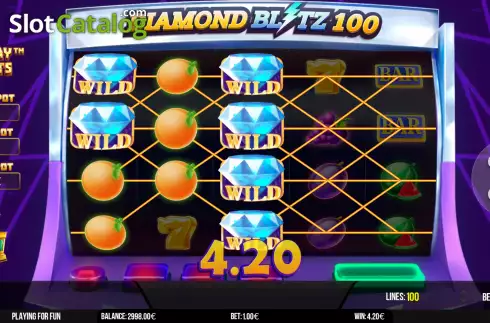 Οθόνη3. Diamond Blitz 100 Κουλοχέρης