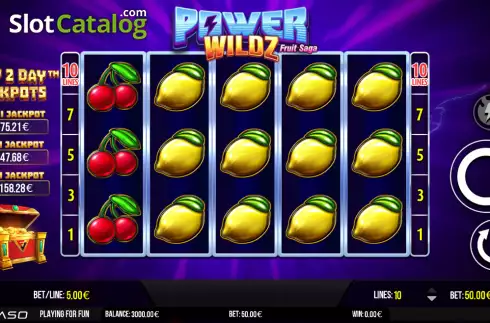 Οθόνη2. Power Wildz: Fruit Saga Κουλοχέρης