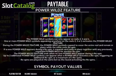 Οθόνη5. Power Wildz: Fruit Saga Κουλοχέρης